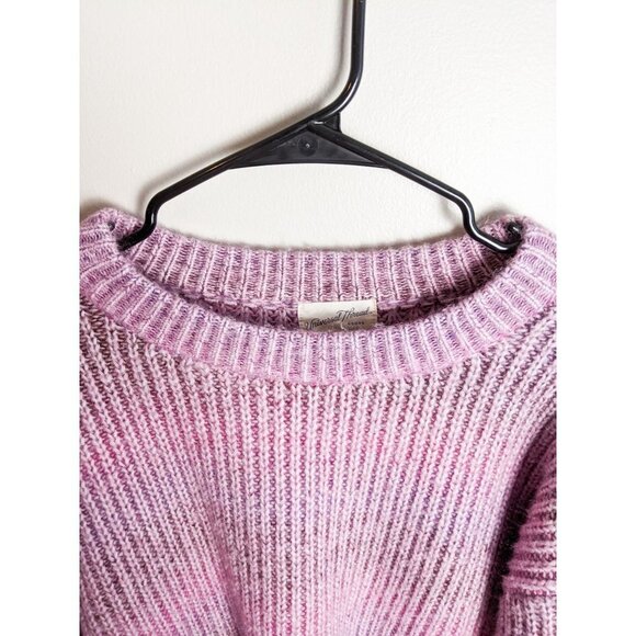 Universal Thread Chunky Pink Ombre Oversized Crewneck Sweater XS Womens Pullover - Picture 7 of 10